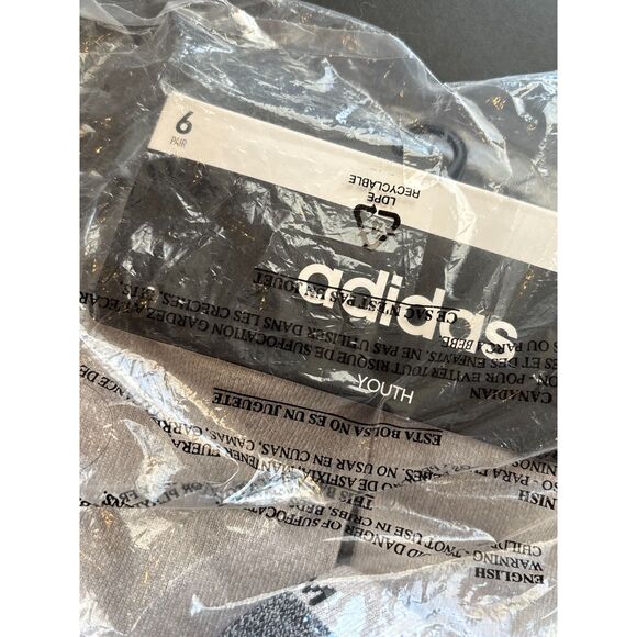 Adidas Youth Medium 6 pairs Assorted Socks New with tag Gray - Picture 3 of 6